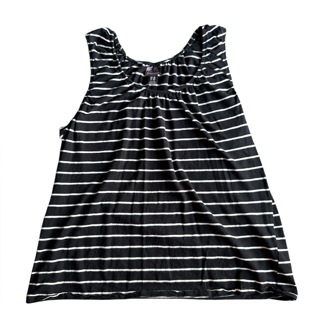 Oh Baby by Motherhood Black and White Striped Tank Top